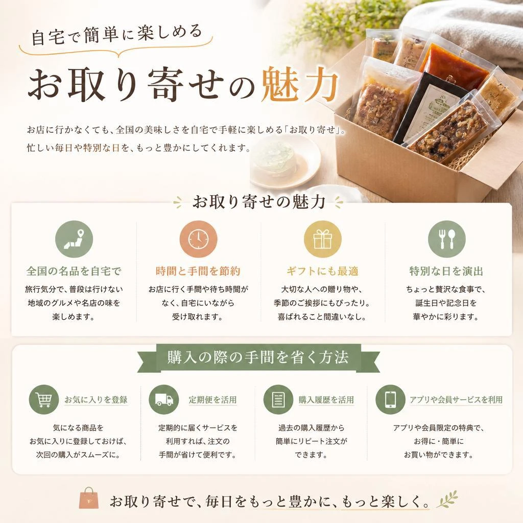 お取り寄せの便利さ
