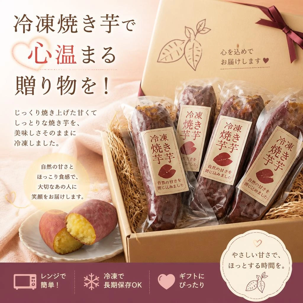 冷凍焼き芋で心温まる贈り物を！