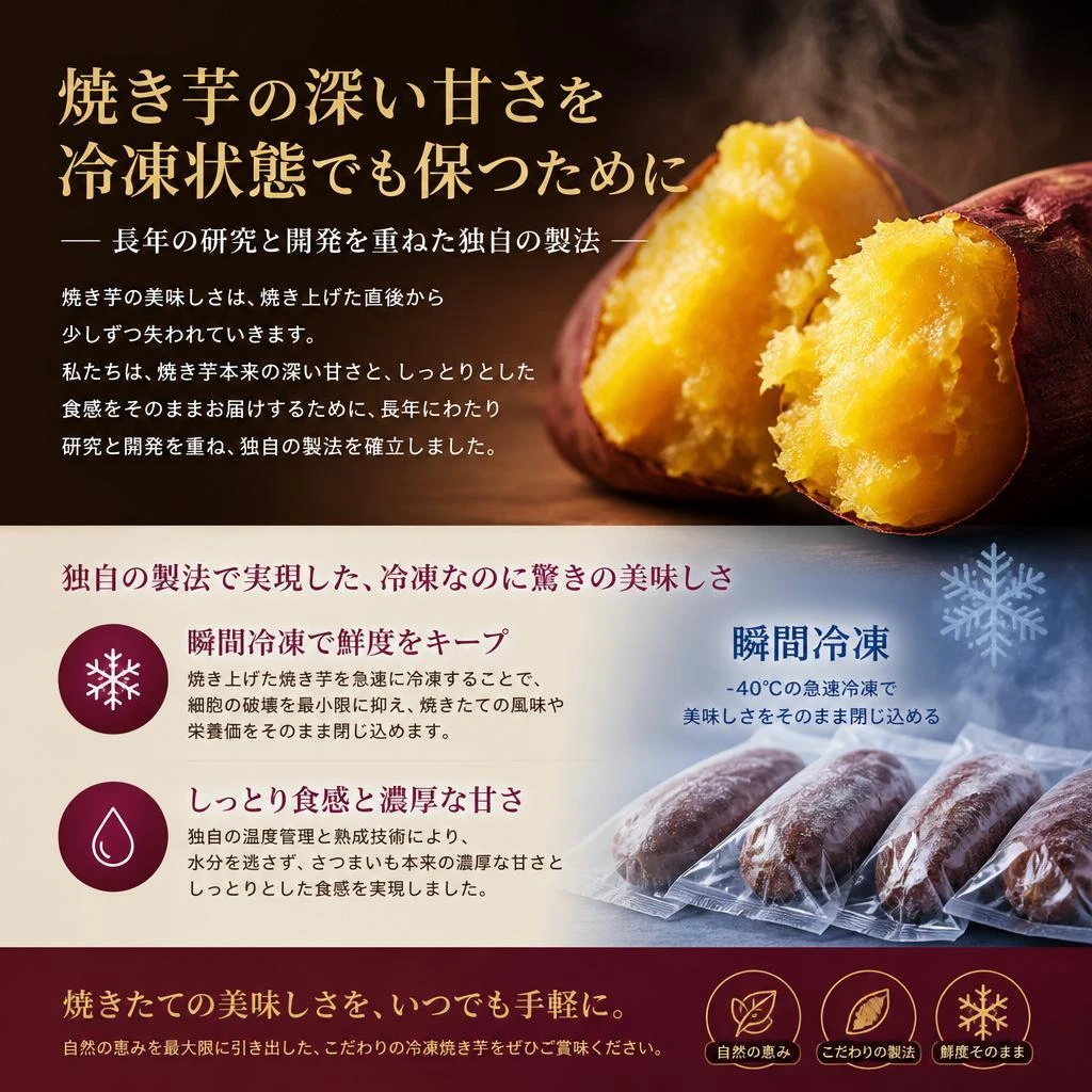 甘さと風味を最大限に引き出す独自製法