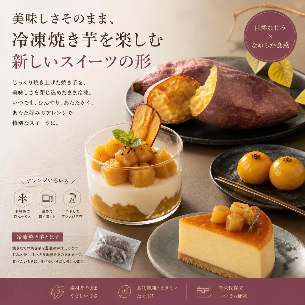 美味しさそのまま、冷凍焼き芋を楽しむ新しいスイーツの形