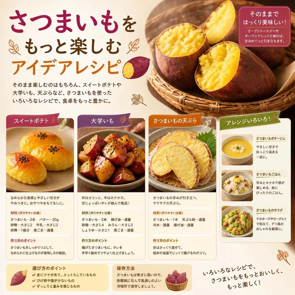 アレンジ自在のさつまいも料理