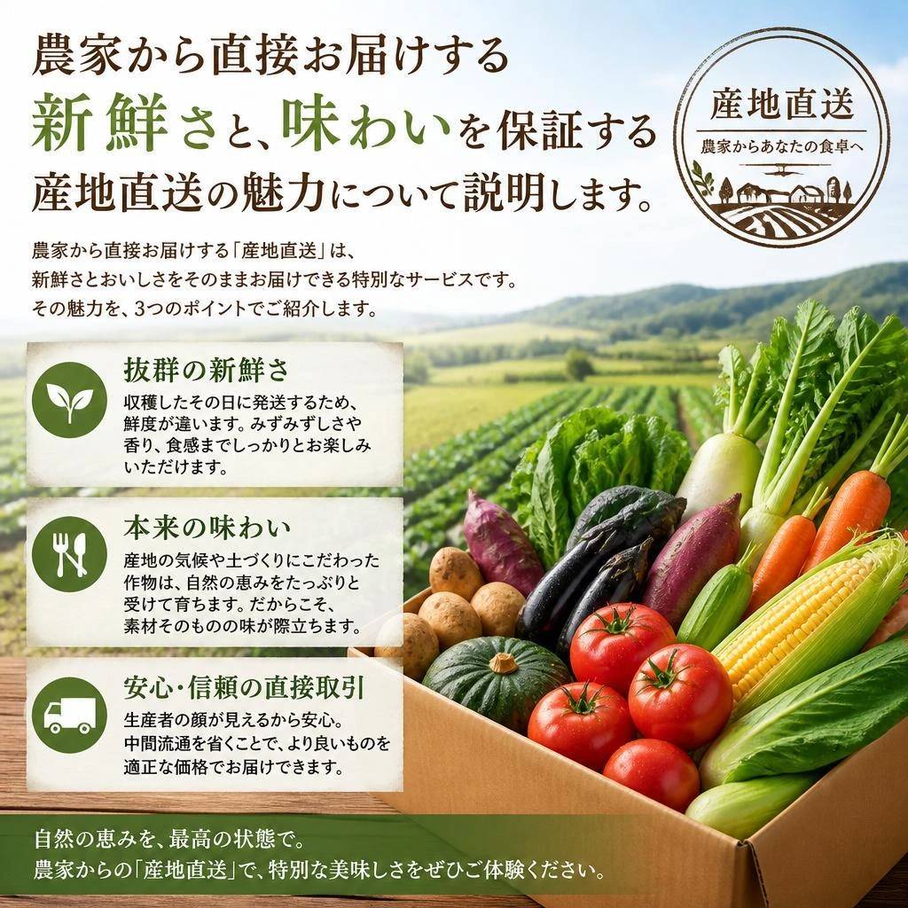 産地直送で新鮮